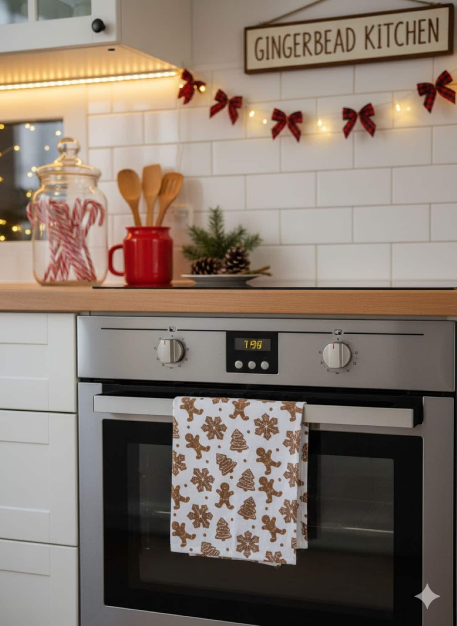 Gingerbread Cotton Terry Kitchen Towel by Makery™